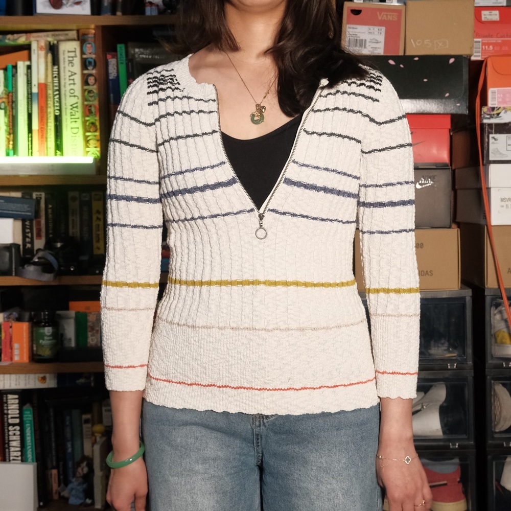 Free People Knitted Striped Top